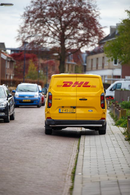 Bestelbus op de weg